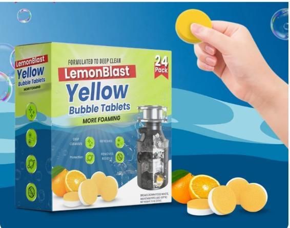 LemonBlast Effervescent Bubble Cleaning Tablets – Deep Degreasing Formula (24 Pack)